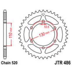Звездочка задняя JT Sprockets (шаг 520 ) JT JTR486